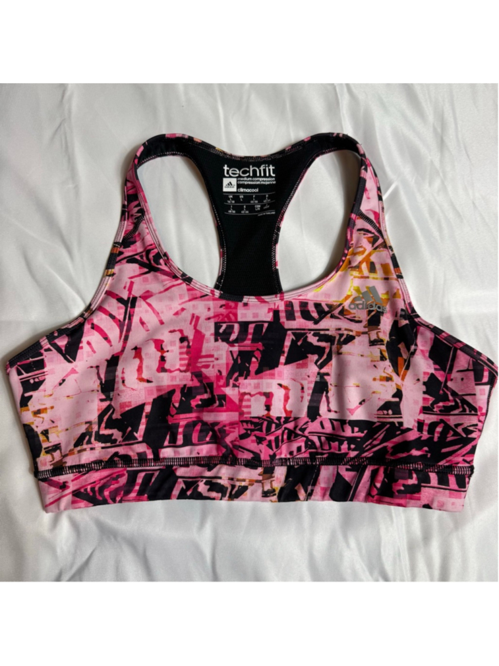 Women's Adidas Techfit Sports Bra L Pink Black